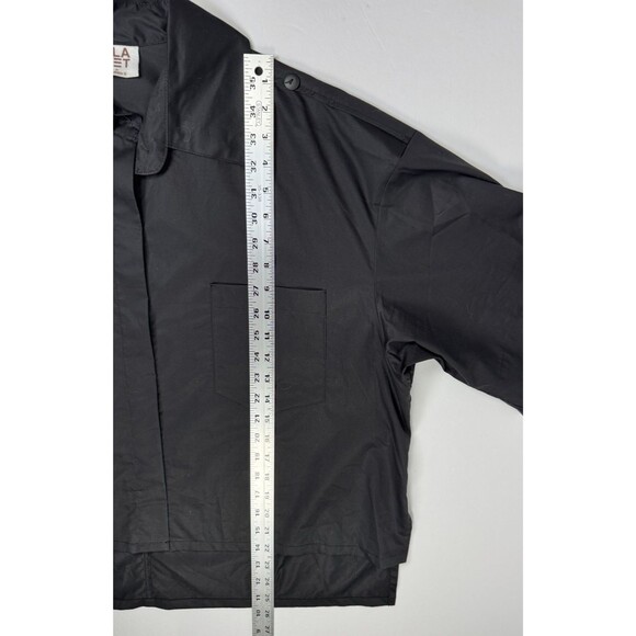 Planet by Lauren G Poplin Shirt One Size Black Boxy Oversized Modern Minimalist - Picture 12 of 15